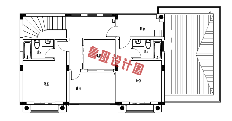 乡村二层小楼设计二层户型图