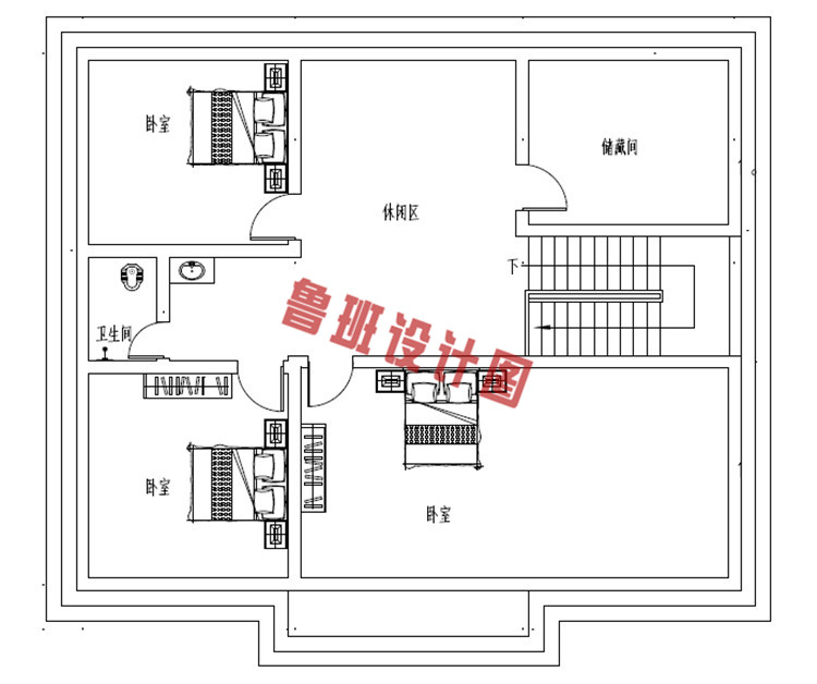 新款热销一层半小别墅设计阁楼户型图