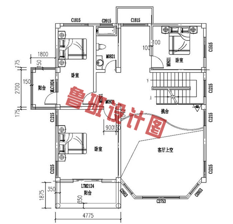 140平三层复式别墅设计图