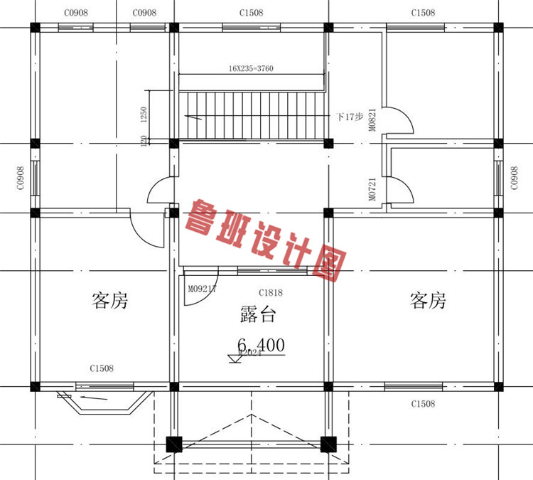 两层半独栋别墅设计阁楼户型图