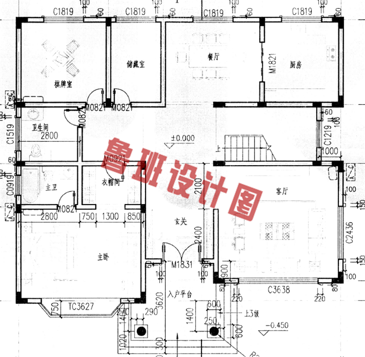 二层别墅一层户型图