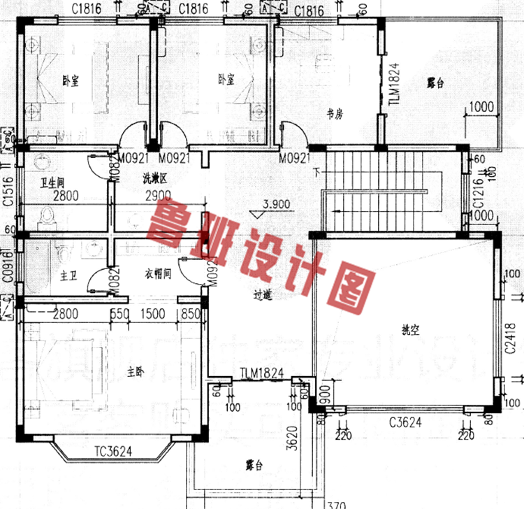 二层别墅二层户型图