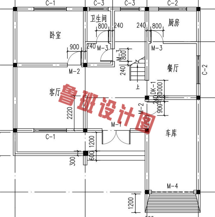 农村二层小别墅设计一层户型图