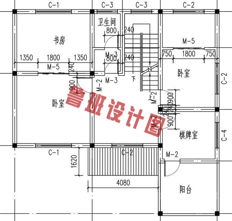 农村二层小别墅设计二层户型图