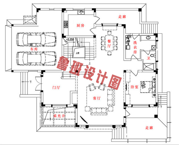 二层小洋楼设计一层户型图