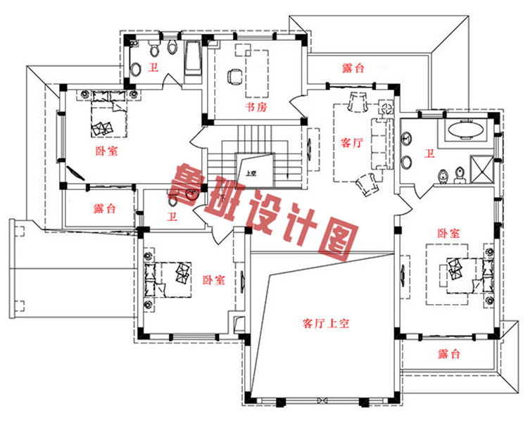 二层小洋楼设计二层户型图