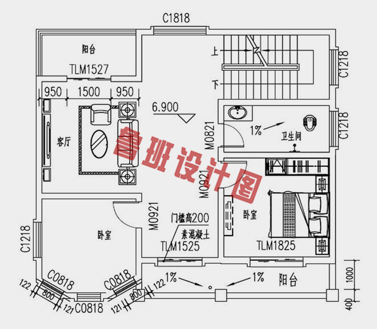 90平小户型四层房屋设计图