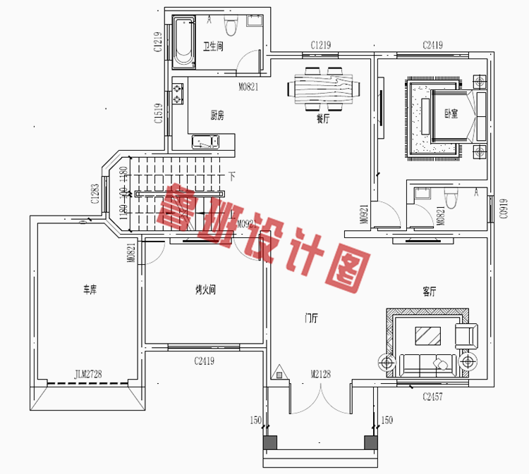 带车库三层自建别墅设计图纸