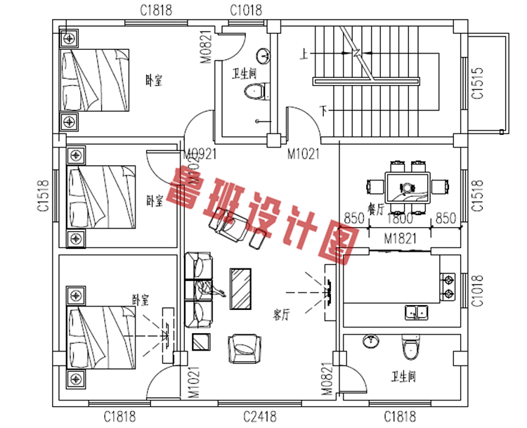 带商铺的三层农村小别墅设计图