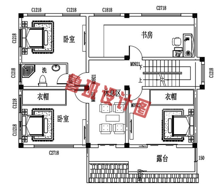 二层小洋楼设计二层户型图