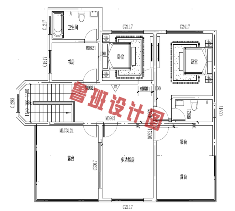 三层农村自建房房屋设计三层户型图