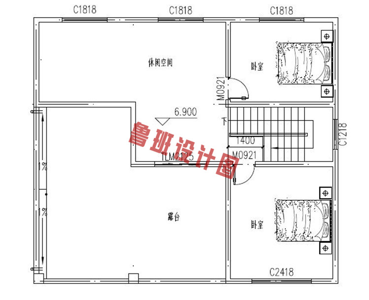 新农村三层别墅设计三层户型图