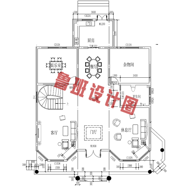 三层新农村住宅设计一层户型图