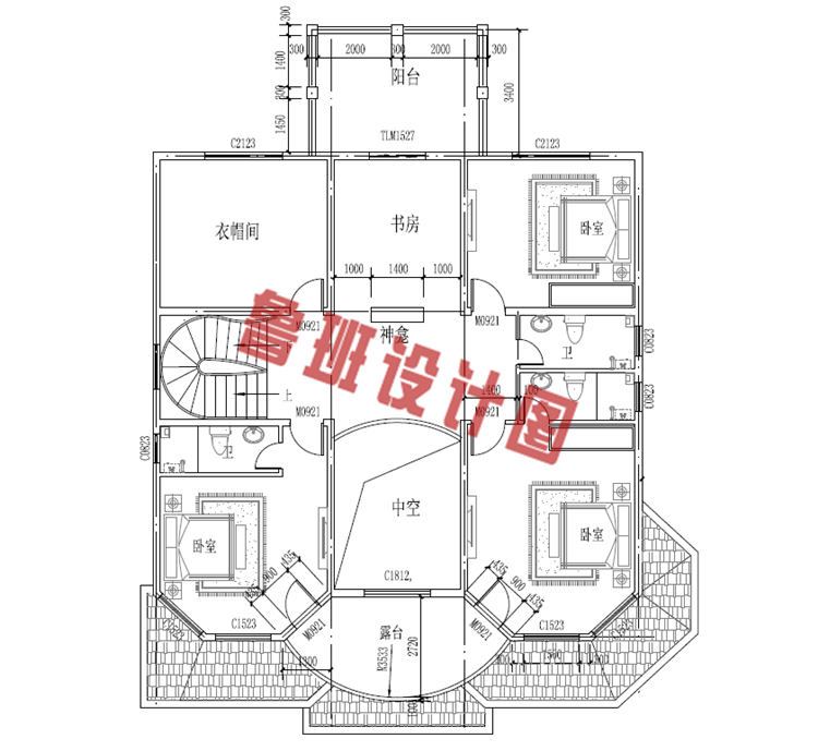 三层新农村住宅设计二层户型图