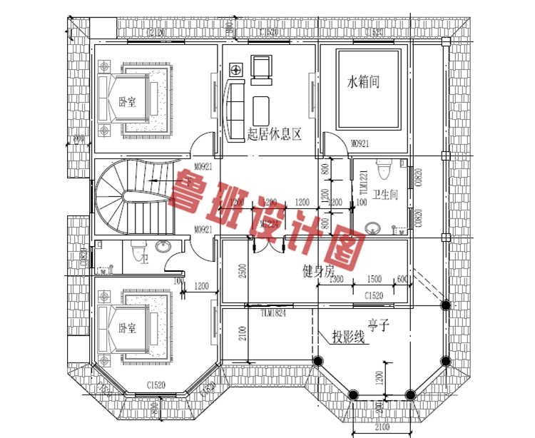 三层新农村住宅设计三层户型图