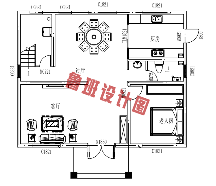 新潮三层小楼设计一层户型图