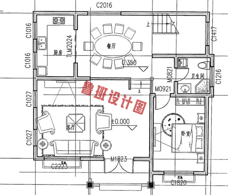 美观三层别墅自建设计一层户型图