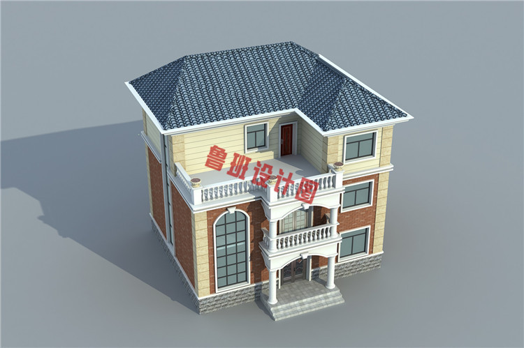 三层砖混结构别墅设计外观图