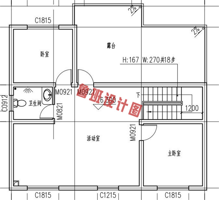 三层砖混结构别墅设计三层户型图