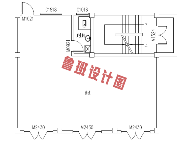 自建三层带商铺农村别墅一层户型图