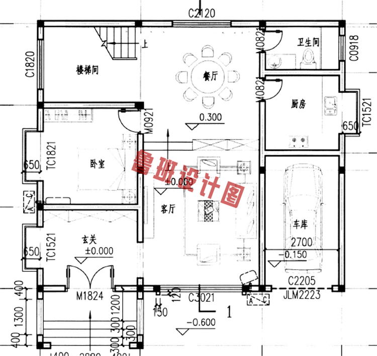 新农村三层楼房设计一层户型图