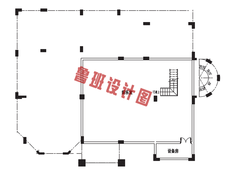 三层别墅设计地下一层户型图