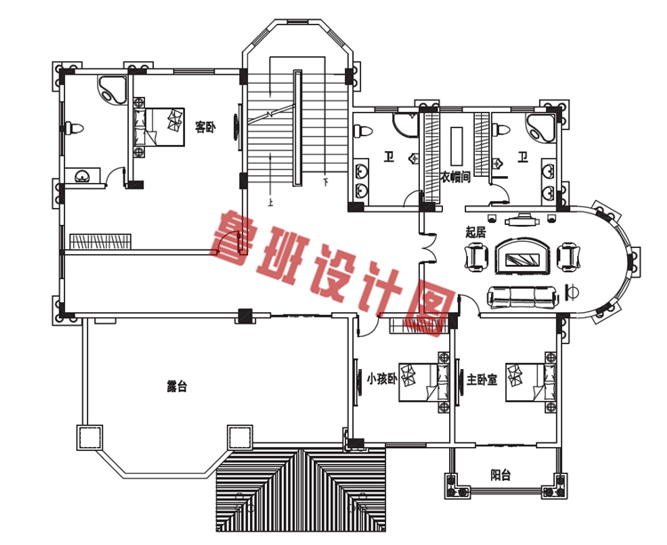 三层别墅设计三层户型图