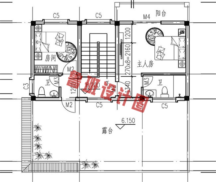 三层小别墅设计三层户型图