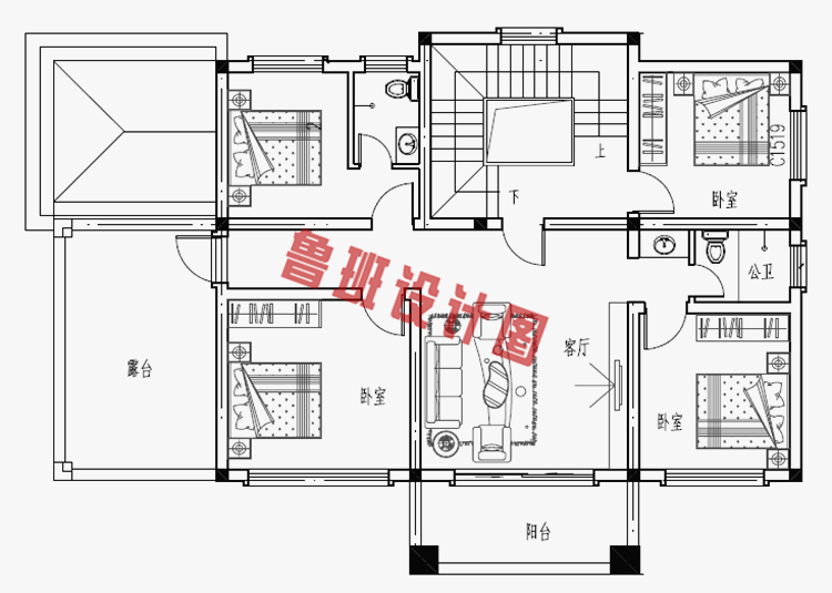 农村二层楼简单大气的楼房设计图纸