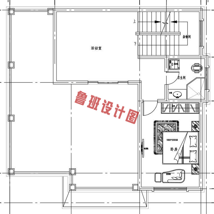 二层半砖混结构农村别墅设计三层户型图