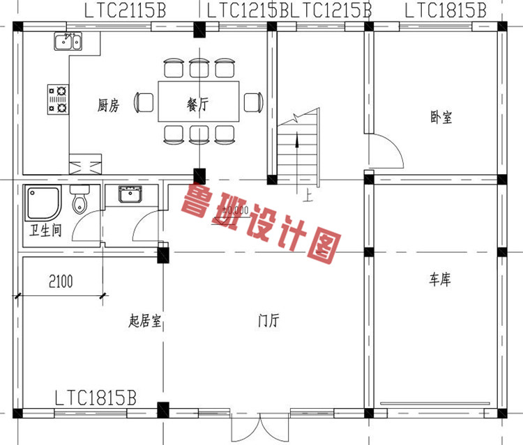 三层砖混别墅设计一层户型图