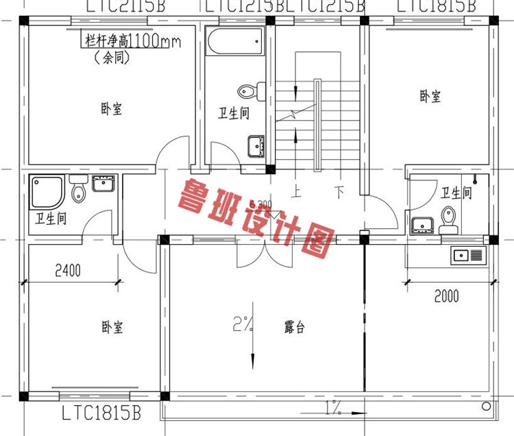 三层砖混别墅设计三层户型图