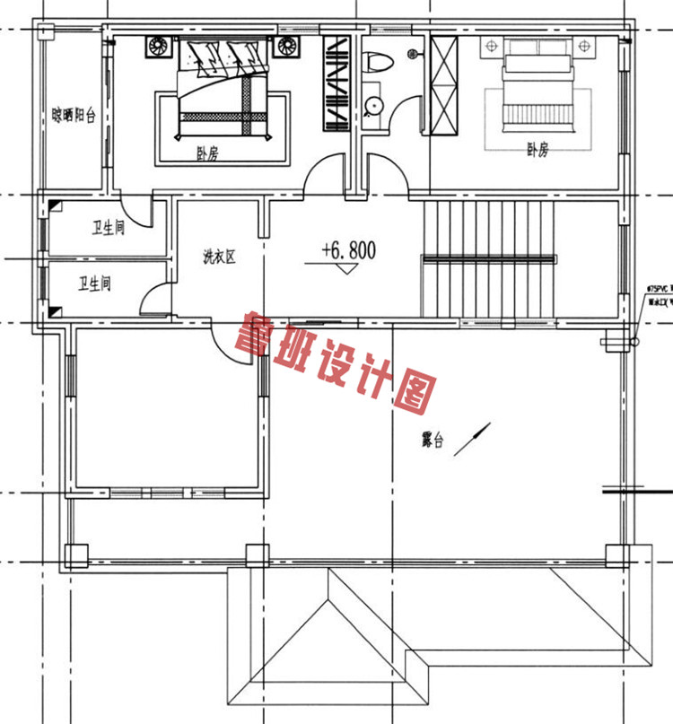 精美三层别墅设计三层户型图