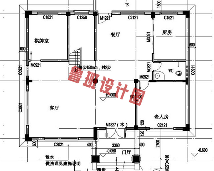 新农村三层别墅设计一层户型图