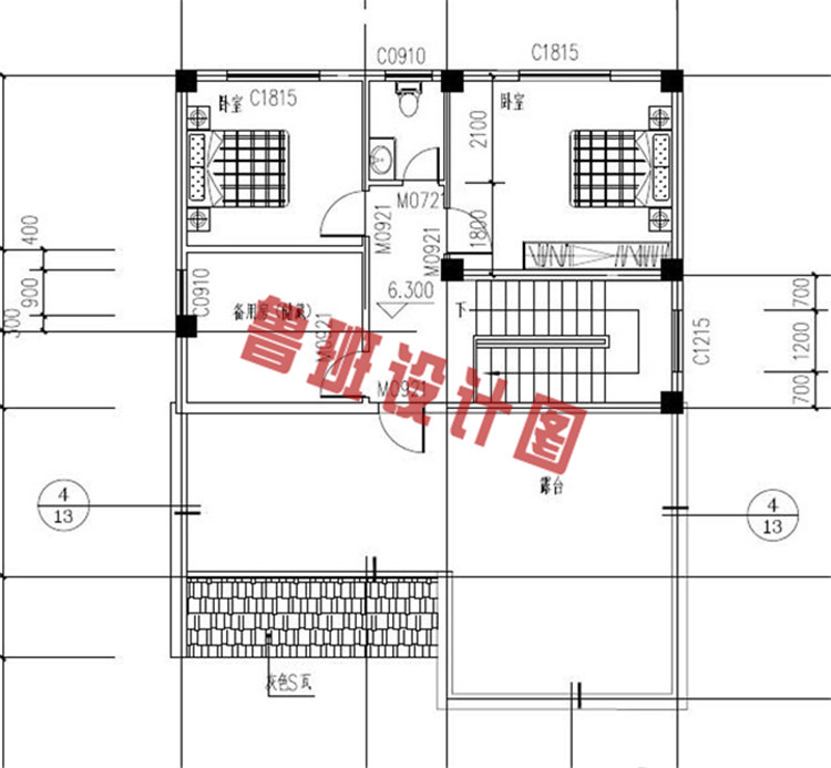 徽派三层住宅设计三层户型图