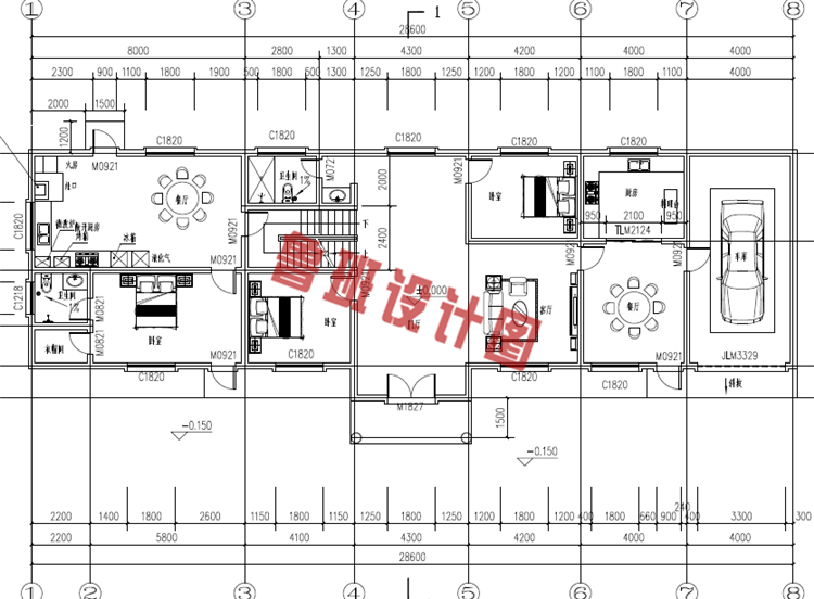 二层半小楼设计一层户型图