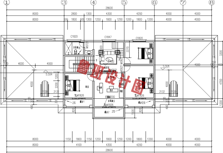 二层半小楼设计二层户型图