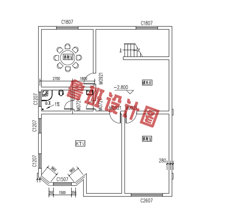 新农村三层楼房设计地下一层户型图