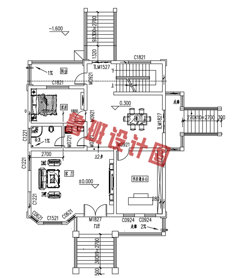 新农村三层楼房设计一层户型图