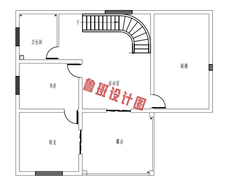 二层半自建房房屋设计三层户型图