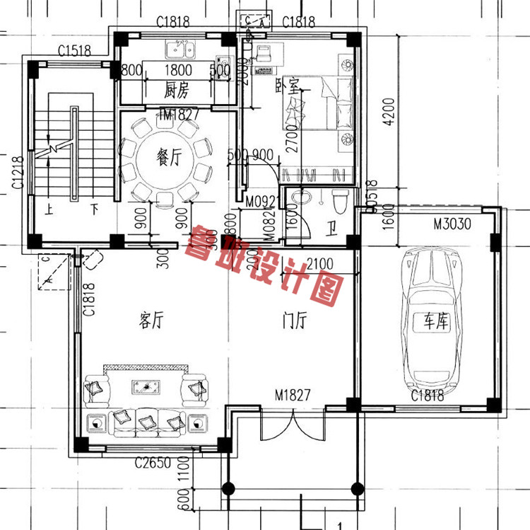 新农村三层房屋设计一层户型图