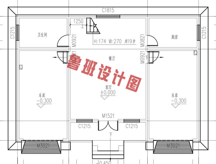 三层独栋私人别墅设计一层户型图