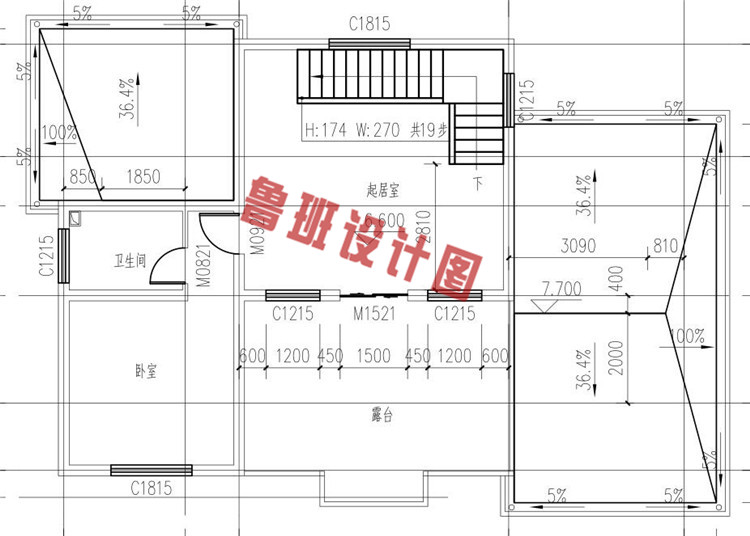 三层独栋私人别墅设计三层户型图