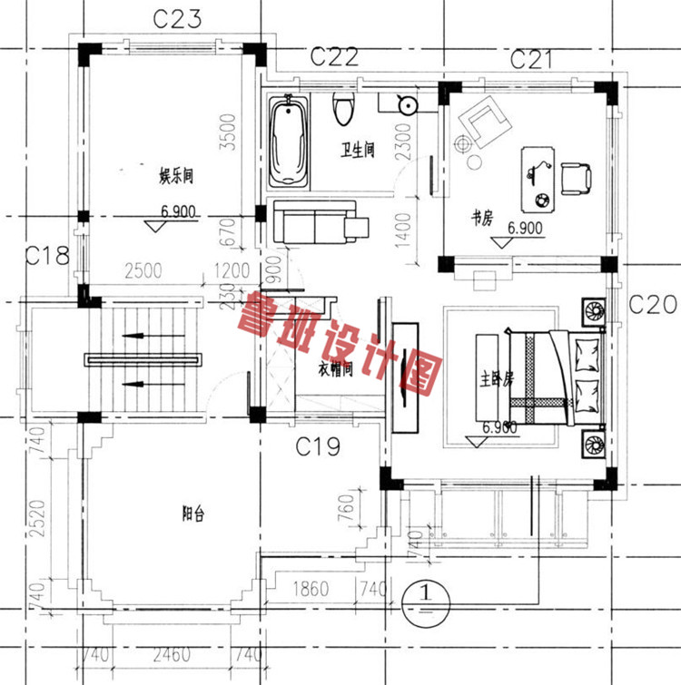 欧式三层别墅自建房设计三层户型图