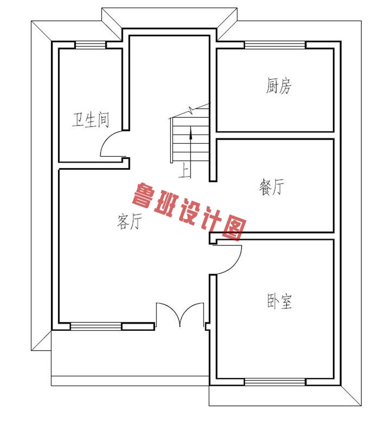 三层乡村自建房别墅设计二层户型图