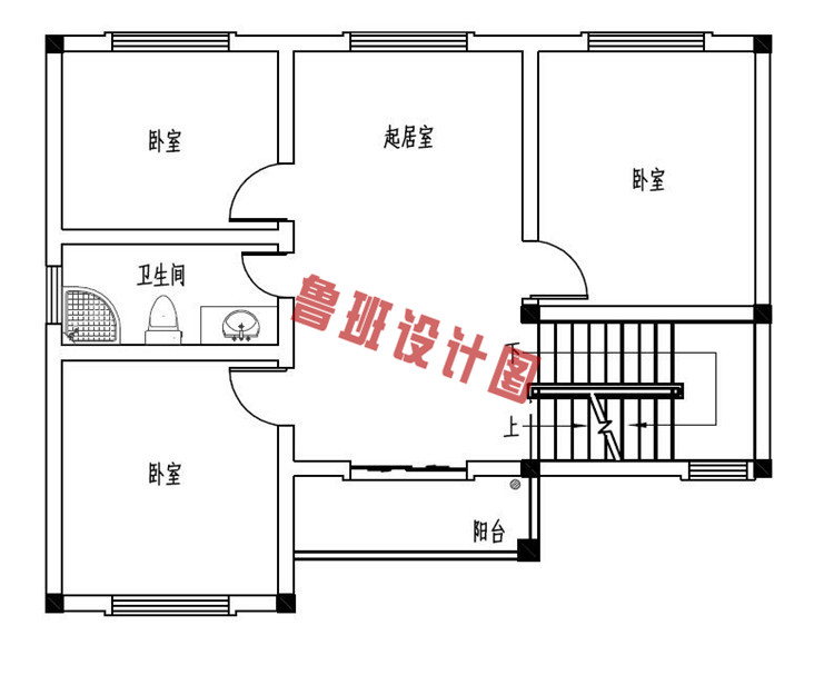 三层新农村住宅设计二层户型图