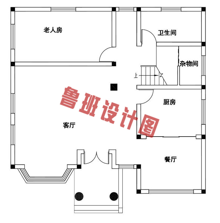 现代三层住宅设计一层户型图