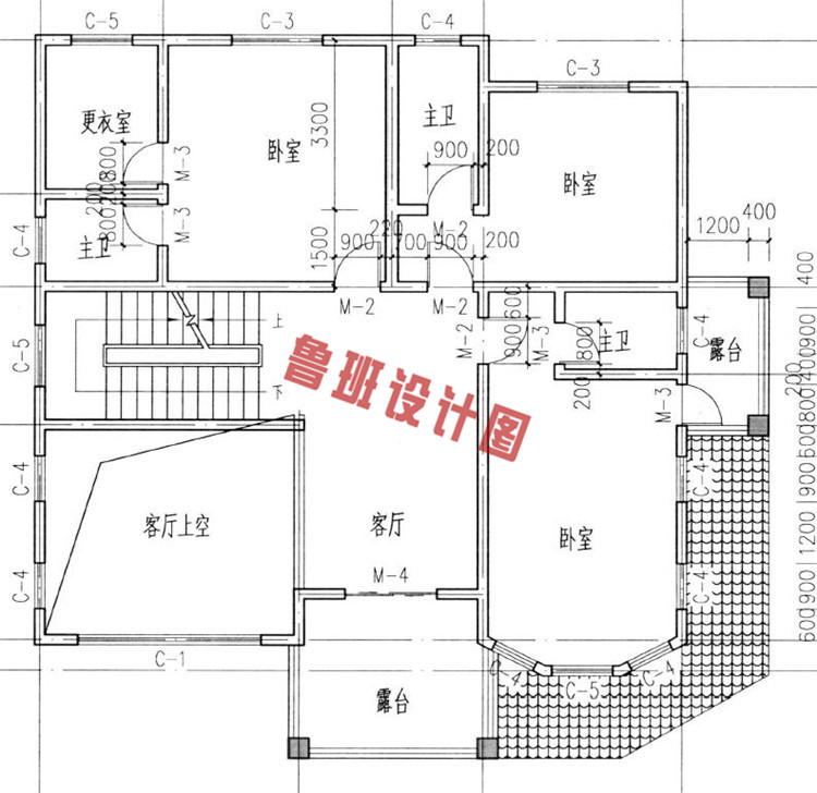 三层新农村房屋设计二层户型图