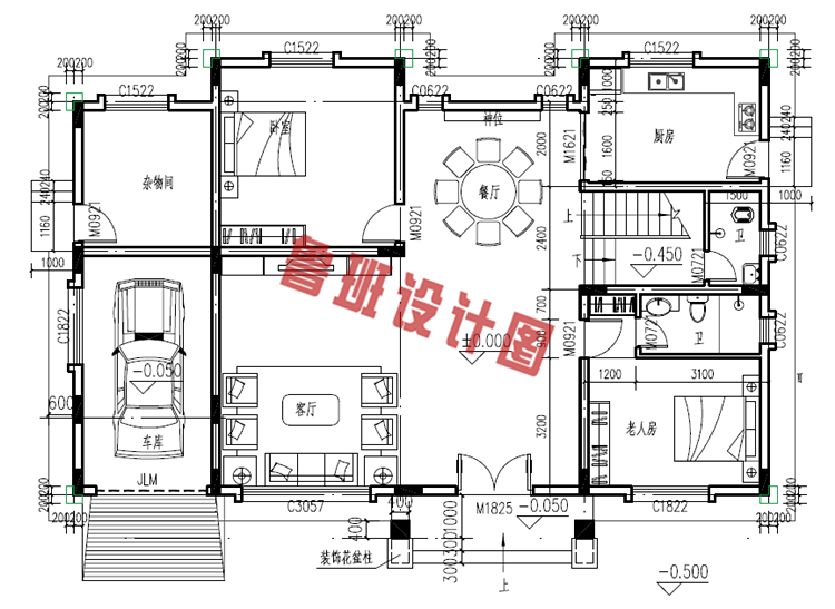 农村4间3层楼房设计图