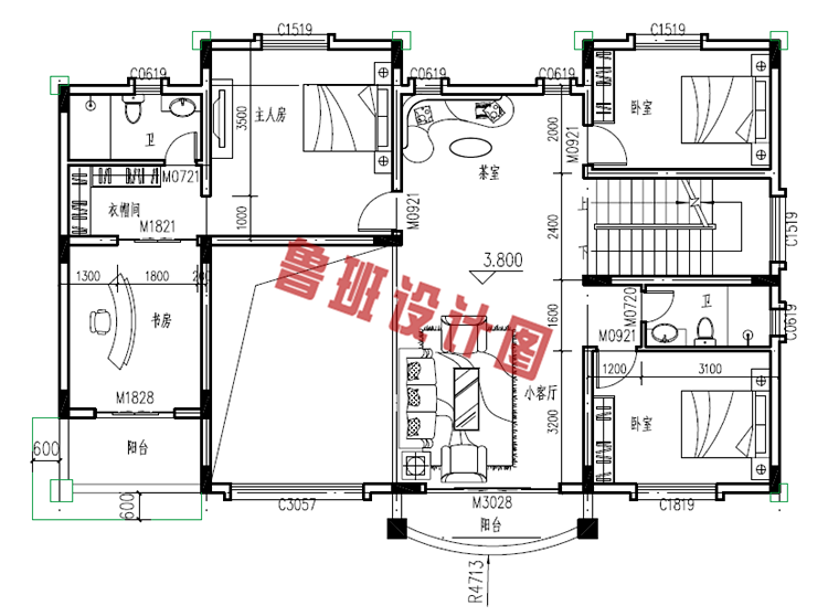 农村4间3层楼房设计图